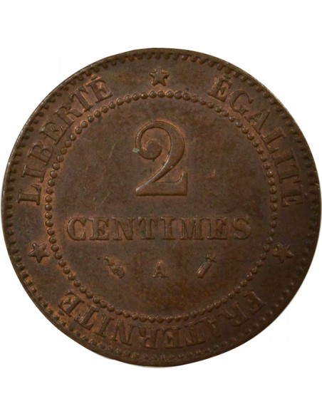 2 centimes Bronze 1891 A Paris