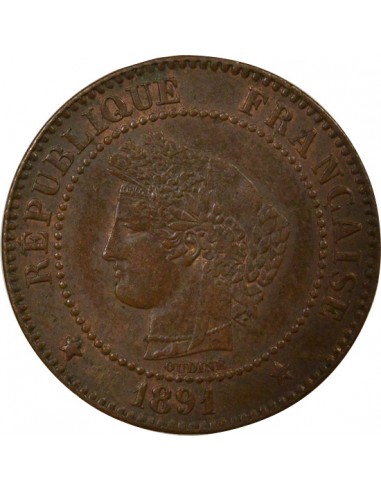 2 centimes Bronze 1891 A Paris
