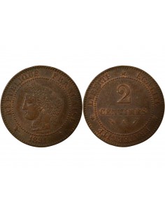 Cérès - 2 Centimes 1891 A Paris 2 centimes Bronze 1891 A Paris 2