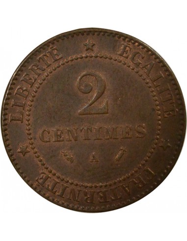 2 centimes Bronze 1891 A Paris