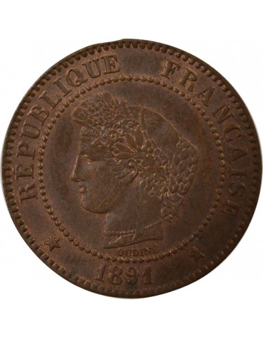 2 centimes Bronze 1891 A Paris