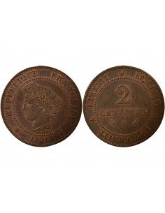 2 centimes Bronze 1891 A Paris 2