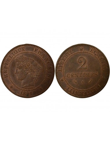 2 centimes Bronze 1891 A Paris