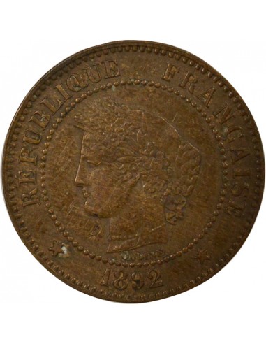 2 centimes Bronze 1892 A Paris