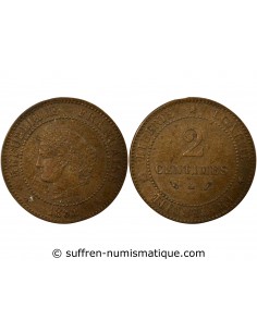 2 centimes Bronze 1892 A Paris