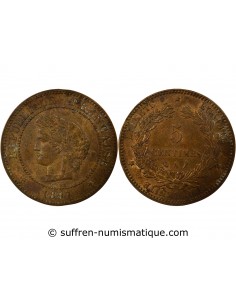 5 centimes Bronze 1897 A Paris