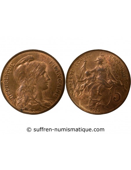 5 centimes Bronze 1913 A Paris