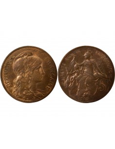 5 Centimes Bronze 1916 A Paris 2