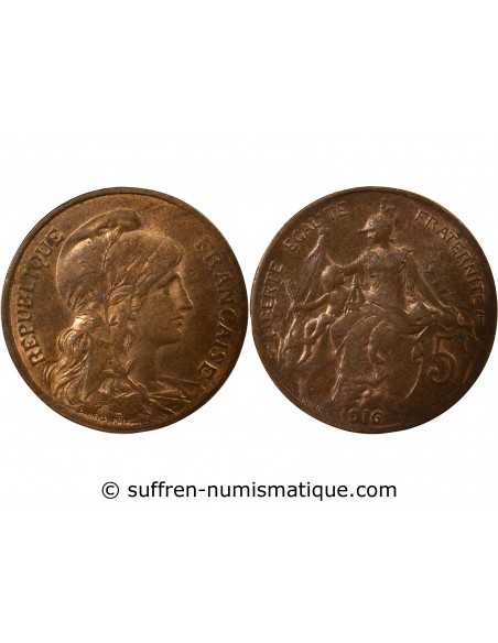 5 Centimes Bronze 1916 A Paris