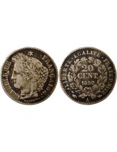20 Centimes Argent 1850 A Paris