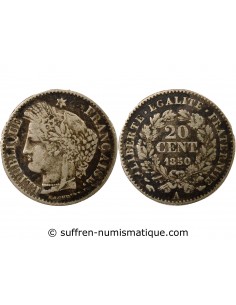 20 Centimes Argent 1850 A Paris