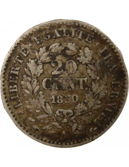 20 centimes Argent 1850 A Paris