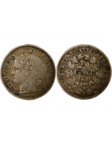 20 centimes Argent 1850 A Paris