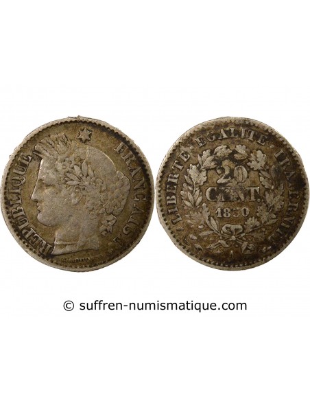 20 centimes Argent 1850 A Paris