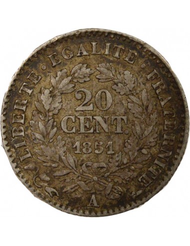 20 centimes Argent 1851 A Paris