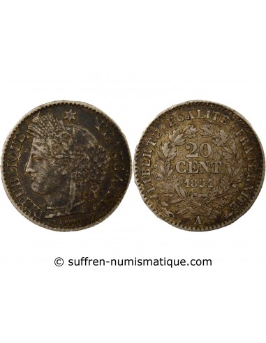20 centimes Argent 1851 A Paris