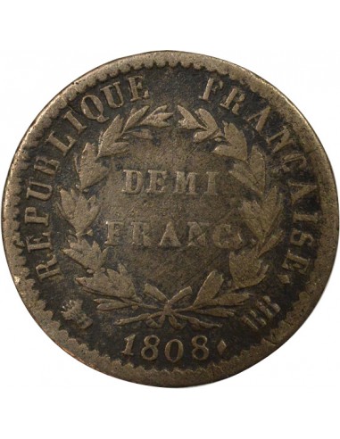 Napoléon Ier, Empereur de France, Roi d'Italie 01-févr franc Argent 1808 BB Strasbourg