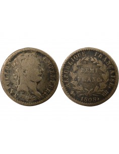 Napoléon Ier, Empereur de France, Roi d'Italie 01-févr franc Argent 1808 BB Strasbourg 2