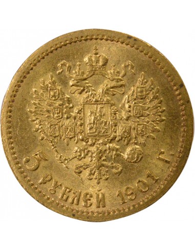 RUSSIE, NICOLAS II - 5 ROUBLES OR 1901 ФЗ