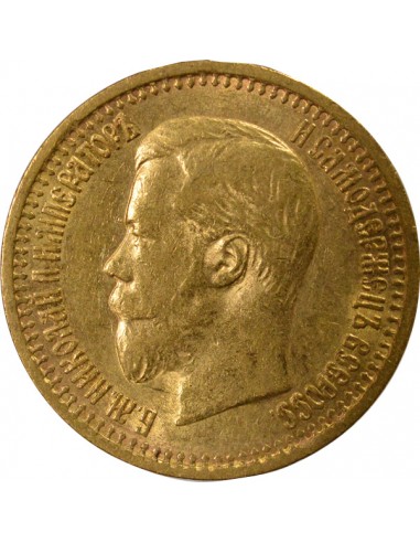 RUSSIE, NICOLAS II - 7,5 ROUBLES OR 1897 SAINT PETERSBOURG АГ