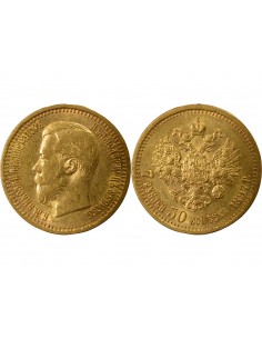 RUSSIE, NICOLAS II - 7,5 ROUBLES OR 1897 SAINT PETERSBOURG АГ 2