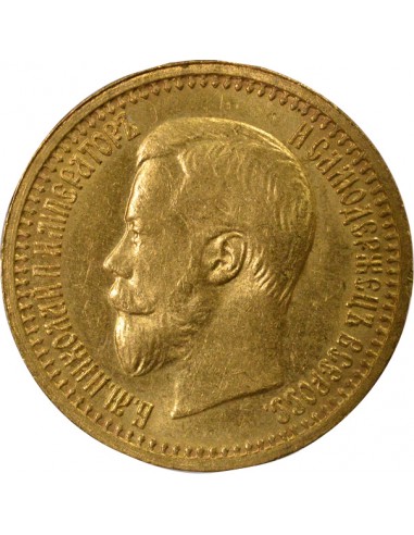 RUSSIE, NICOLAS II - 7,5 ROUBLES OR 1897 SAINT PETERSBOURG АГ