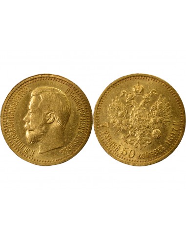 RUSSIE, NICOLAS II - 7,5 ROUBLES OR 1897 SAINT PETERSBOURG АГ