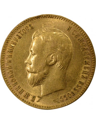 RUSSIE, NICOLAS II - 10 ROUBLES OR 1909 SAINT PETERSBOURG ЭБ