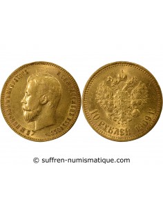 RUSSIE, NICOLAS II - 10 ROUBLES OR 1909 SAINT PETERSBOURG ЭБ