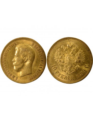 RUSSIE, NICOLAS II - 10 ROUBLES OR 1899 SAINT PETERSBOURG АГ