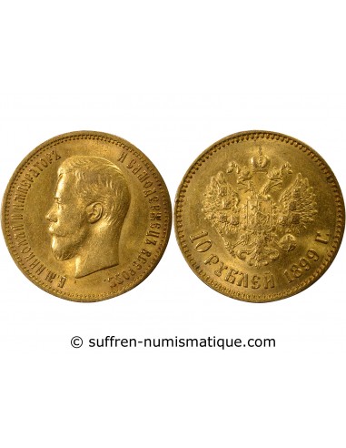 RUSSIE, NICOLAS II - 10 ROUBLES OR 1899 SAINT PETERSBOURG АГ