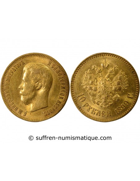 RUSSIE, NICOLAS II - 10 ROUBLES OR 1899 SAINT PETERSBOURG АГ