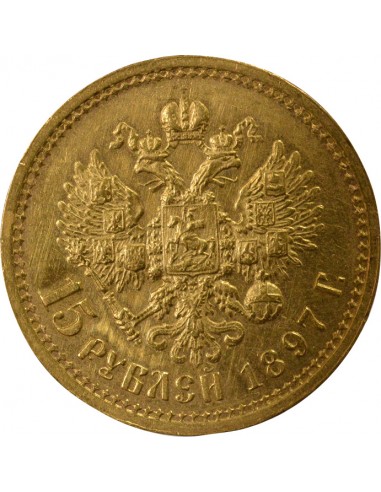 RUSSIE, NICOLAS II - 15 ROUBLES OR 1897 SAINT PETERSBOURG АГ