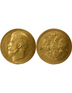 RUSSIE, NICOLAS II - 15 ROUBLES OR 1897 SAINT PETERSBOURG АГ 2