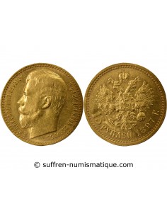 RUSSIE, NICOLAS II - 15 ROUBLES OR 1897 SAINT PETERSBOURG АГ