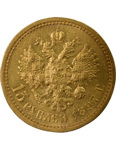RUSSIE, NICOLAS II - 15 ROUBLES OR 1897 SAINT PETERSBOURG АГ