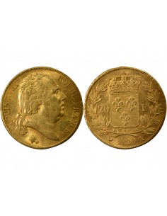 LOUIS XVIII - 20 FRANCS OR 1820 A PARIS﻿ 2