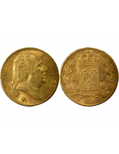 LOUIS XVIII - 20 FRANCS OR 1820 A PARIS﻿