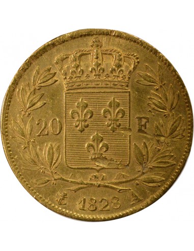 CHARLES X - 20 FRANCS OR 1828 A PARIS "4,5 Feuilles"﻿