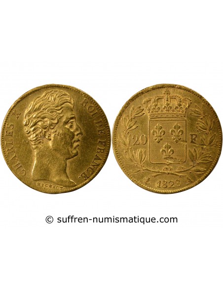 CHARLES X - 20 FRANCS OR 1828 A PARIS "4,5 Feuilles"﻿