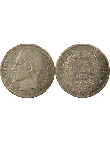 Napoléon III 50 centimes Argent 1859 A Paris