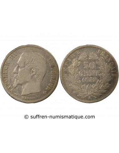 Napoléon III 50 centimes Argent 1859 A Paris