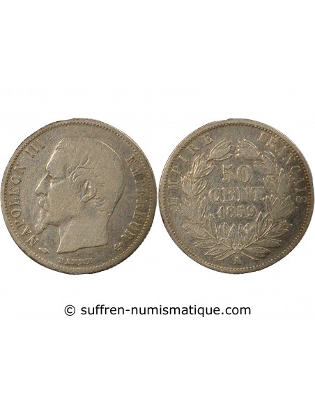 Napoléon III 50 centimes Argent 1859 A Paris