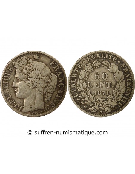 50 Centimes Argent 1871 A Paris
