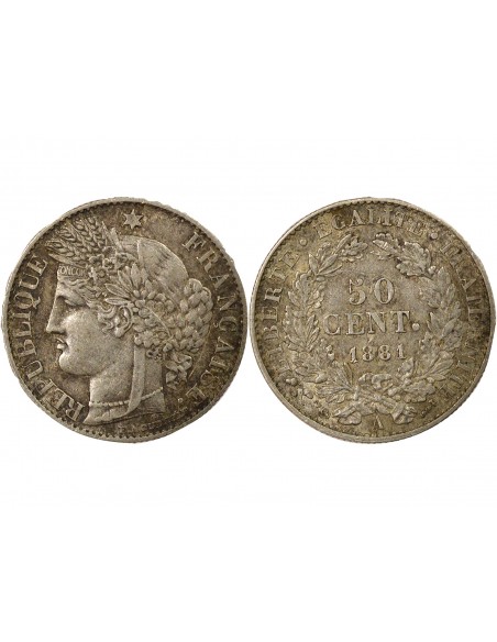 50 centimes Argent 1881 A Paris