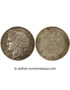 50 centimes Argent 1881 A Paris