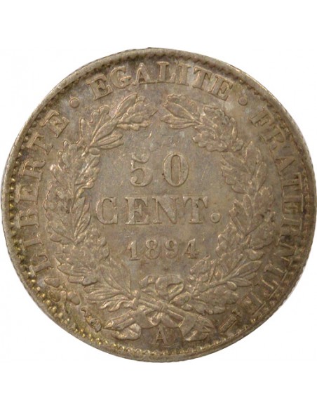 50 centimes Argent 1894 A Paris