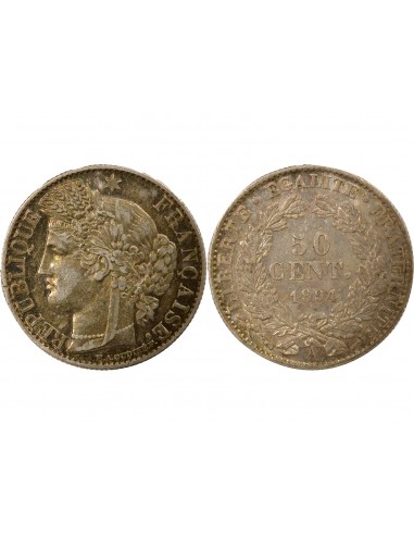 50 centimes Argent 1894 A Paris