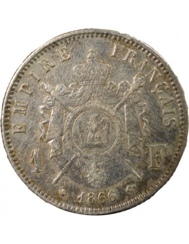 NAPOLEON III - 1 FRANC ARGENT 1866 A PARIS
