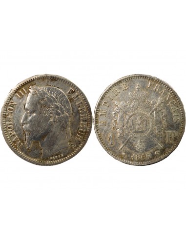 NAPOLEON III - 1 FRANC ARGENT 1866 A PARIS